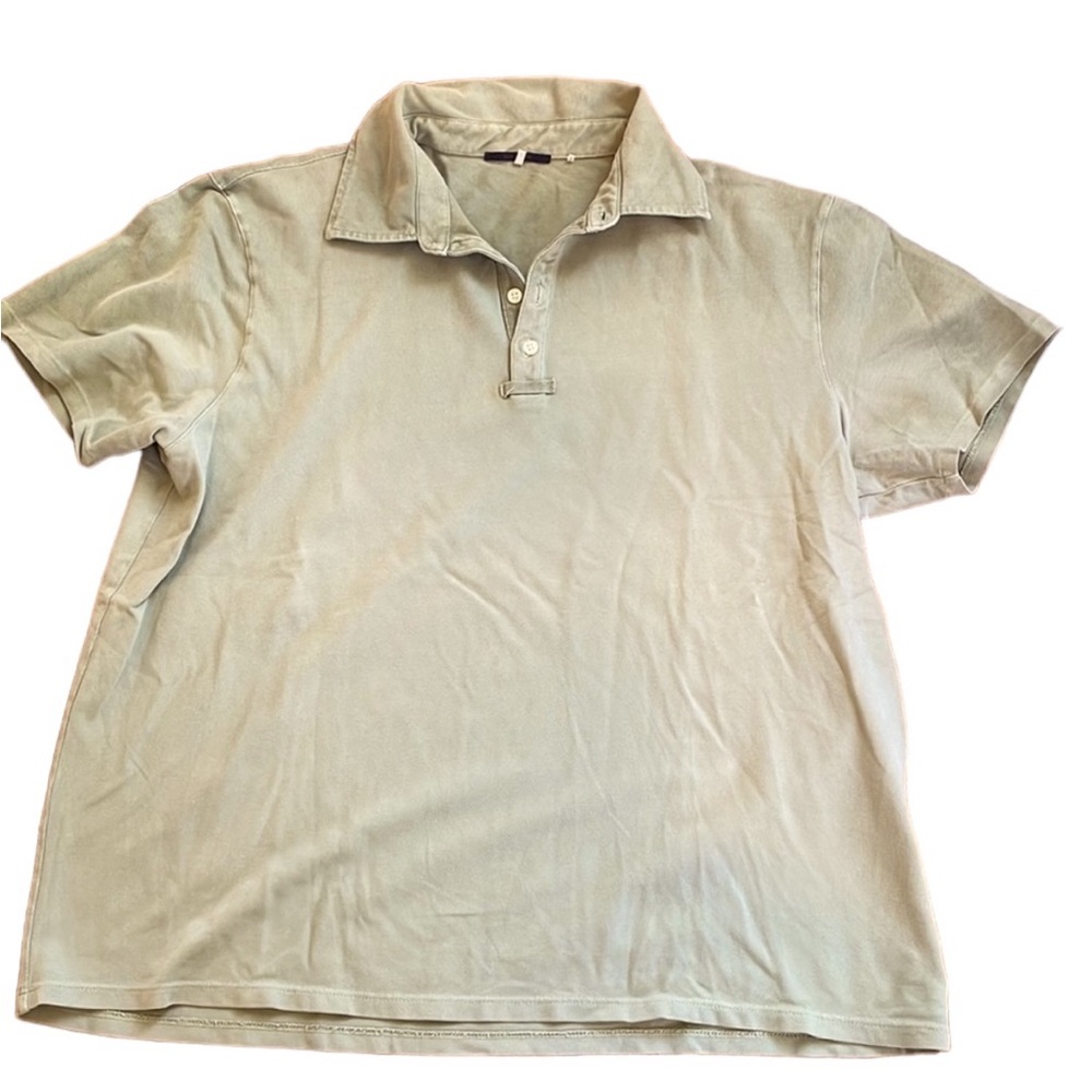Elie Tahari Men’s Cotton Polo Shirt in weathered green. XL. EUC
